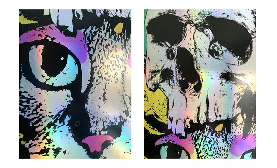 CAT GODS X TMRWLND SKATEBOARD ( Holographic Green )